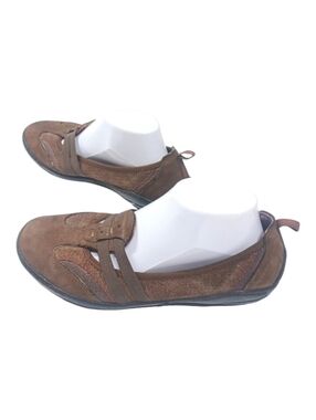 Earth Spirit Brand Slip On Elastic Band Shoes Brown Leather Women's Size 8.5